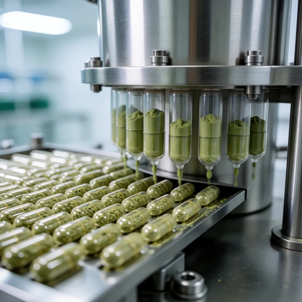 Capsule filling machine in a clean manufacturing facility